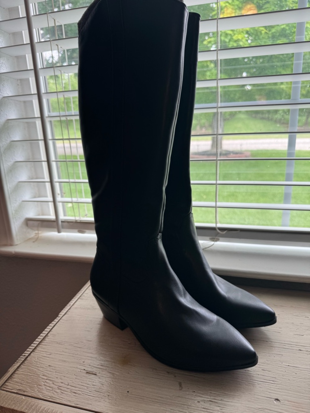 Universal Thread Black Over-the-Knee Pointed Toe Boots